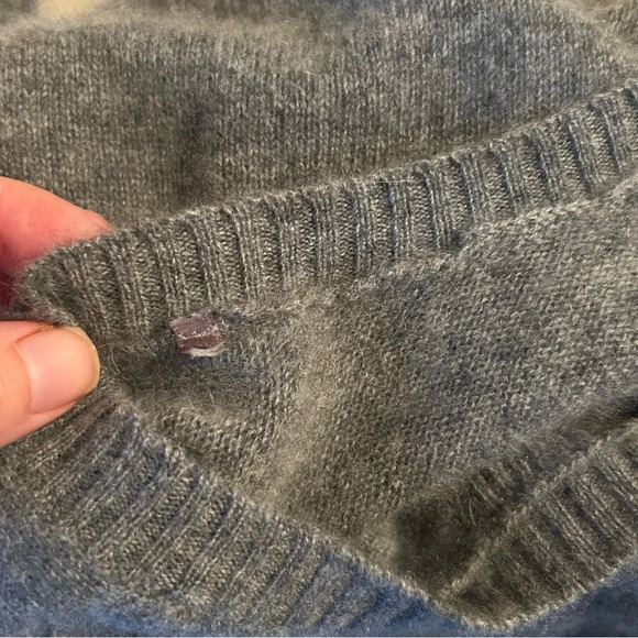 Max Studio Womens Sm Heather Gray 2 Ply Cashmere Dolman Sleeve Crew Neck Sweater - Picture 4 of 7